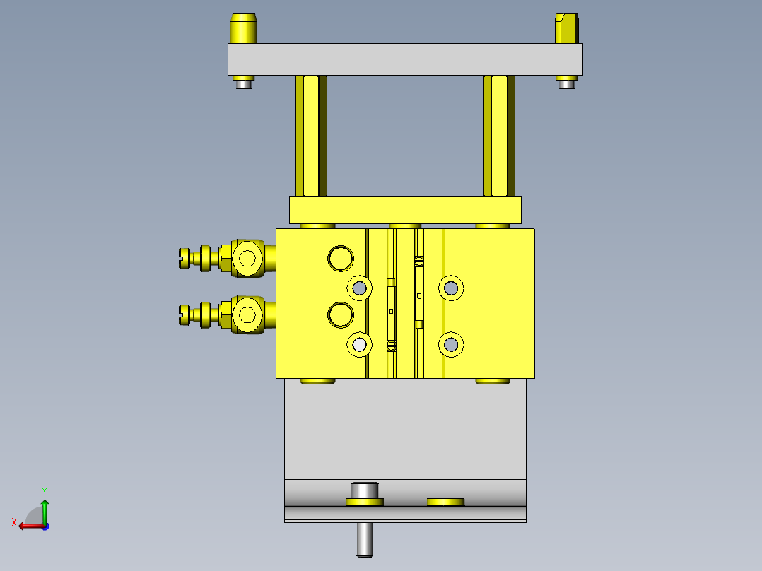 托盘定位机构后视图
