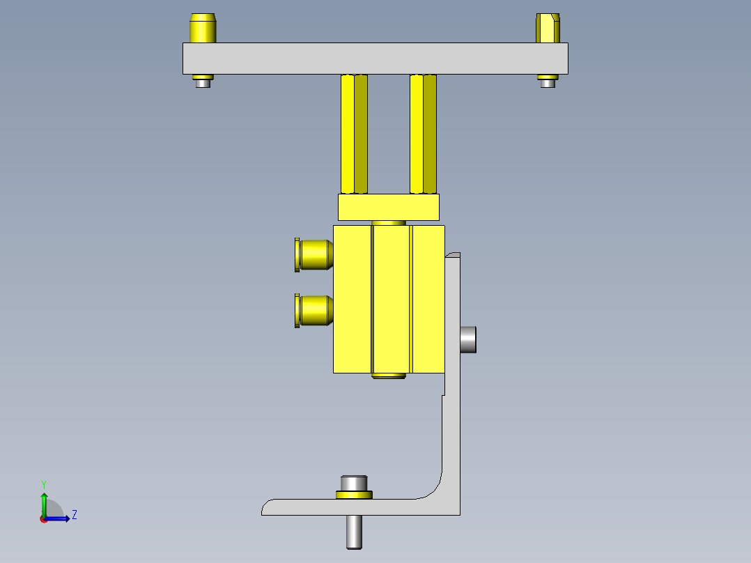 托盘定位机构左视图