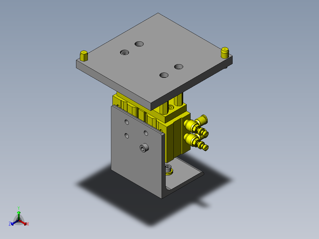 托盘定位机构正等轴测图