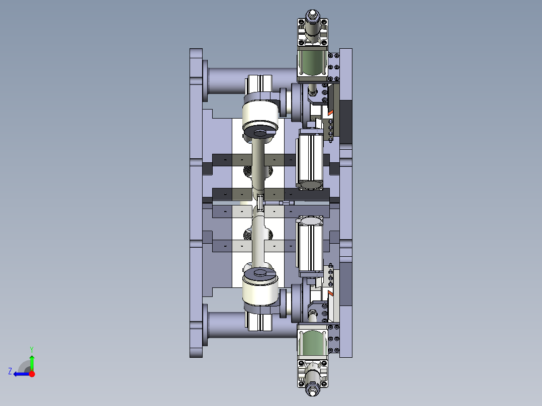 重型车V型推力杆热压夹具右视图