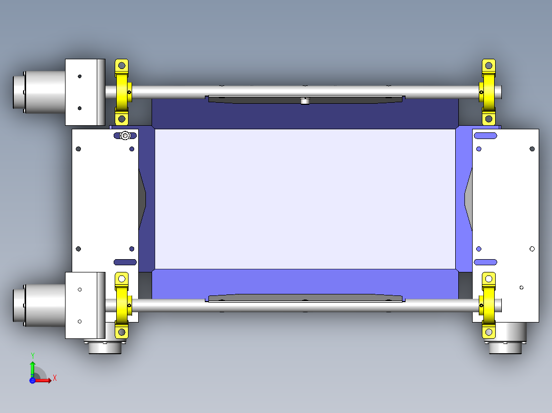 纸箱盖压紧装置俯视图