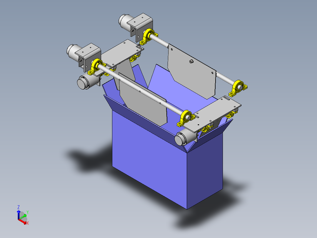 纸箱盖压紧装置正等轴测图