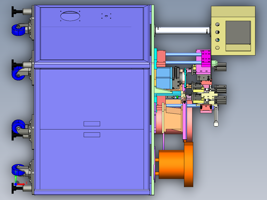 塑胶铆钉组装机前视图