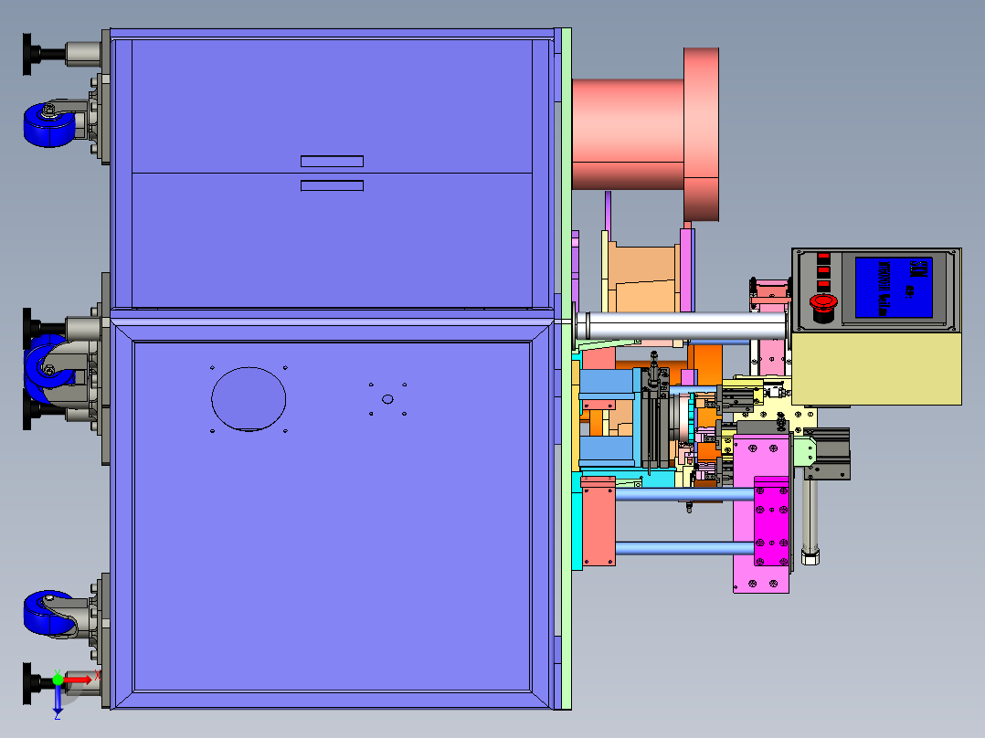 塑胶铆钉组装机俯视图