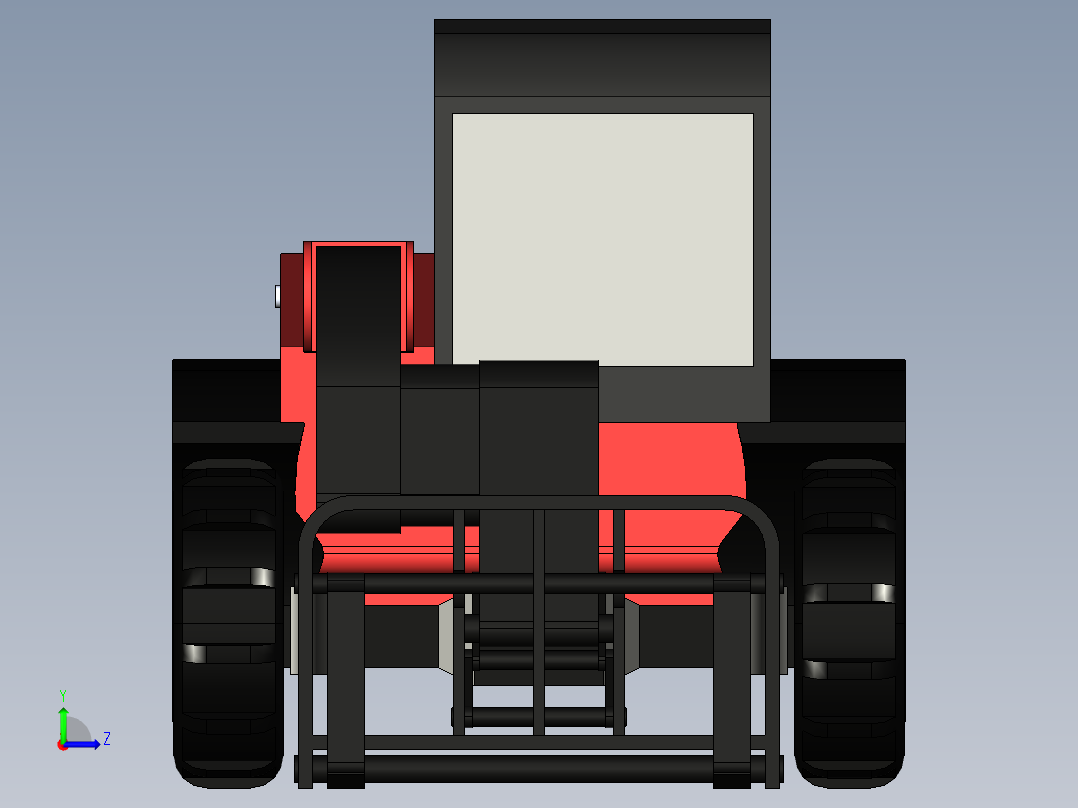 工程叉车3D模型3D模型左视图