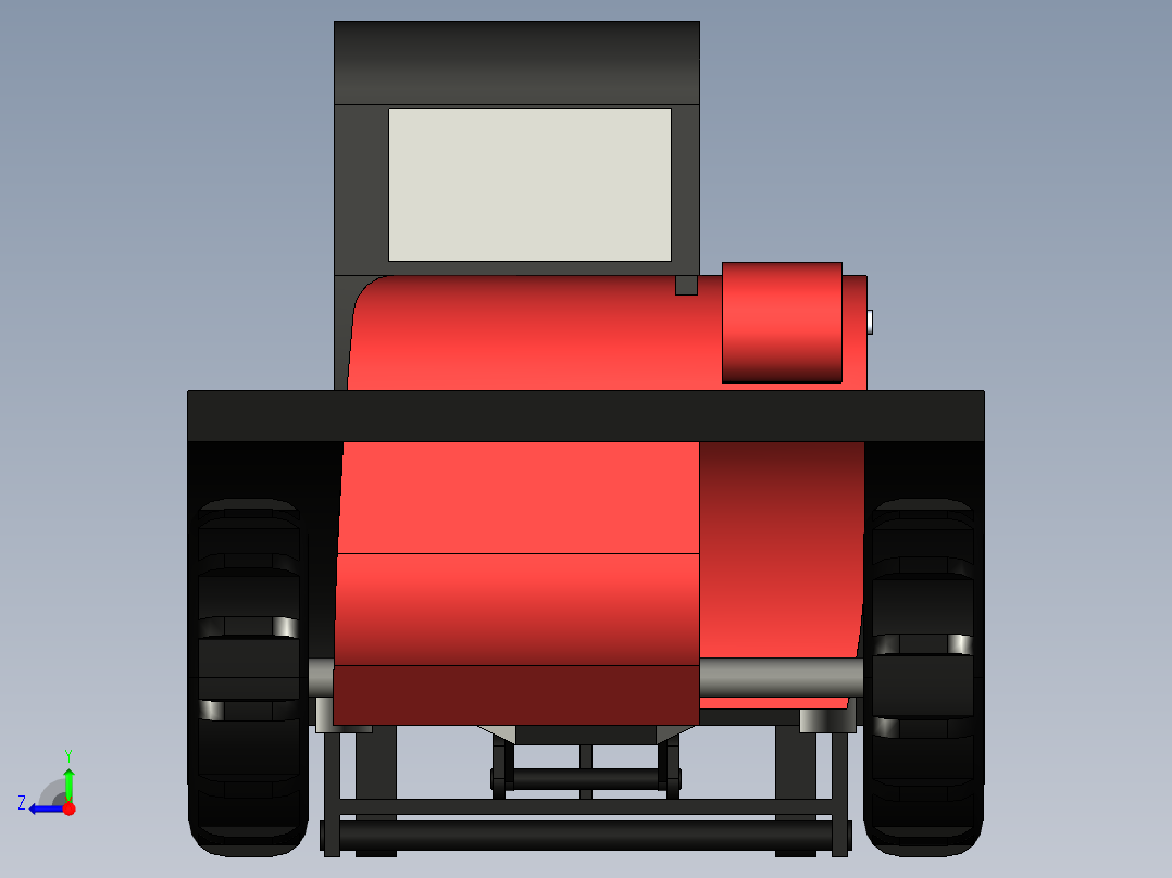 工程叉车3D模型3D模型右视图