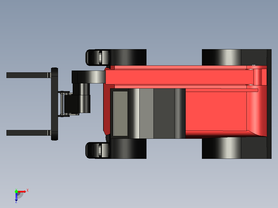 工程叉车3D模型3D模型俯视图