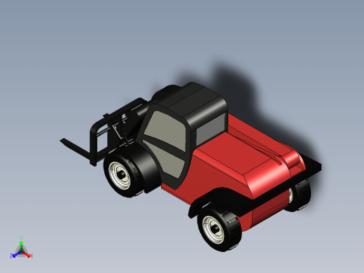工程叉车3D模型3D模型正等轴测缩略图