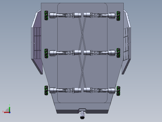 基于四杆机构轮足复合式机器人3d图纸全套麦克纳姆四驱轮2d+3d图后视缩略图