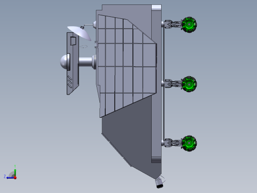 基于四杆机构轮足复合式机器人3d图纸全套麦克纳姆四驱轮2d+3d图右视缩略图