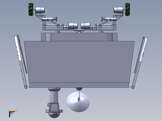 基于四杆机构轮足复合式机器人3d图纸全套麦克纳姆四驱轮2d+3d图俯视缩略图