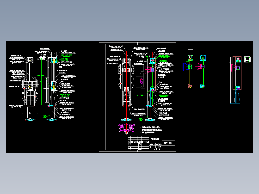 立式磨床Z轴主轴结构CAD图纸 C5116立车改磨床 主轴传动结构图CAD