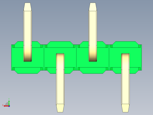 彩色公排针 100mil 2.54mm 系列-DS1022_green_04p_100mil_Type_SMT_R2_rev1.0后视缩略图