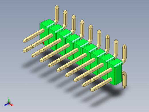 彩色公排针 100mil 2.54mm 系列-DS1022_green_18p_100mil_TypeSMT_rev1.0