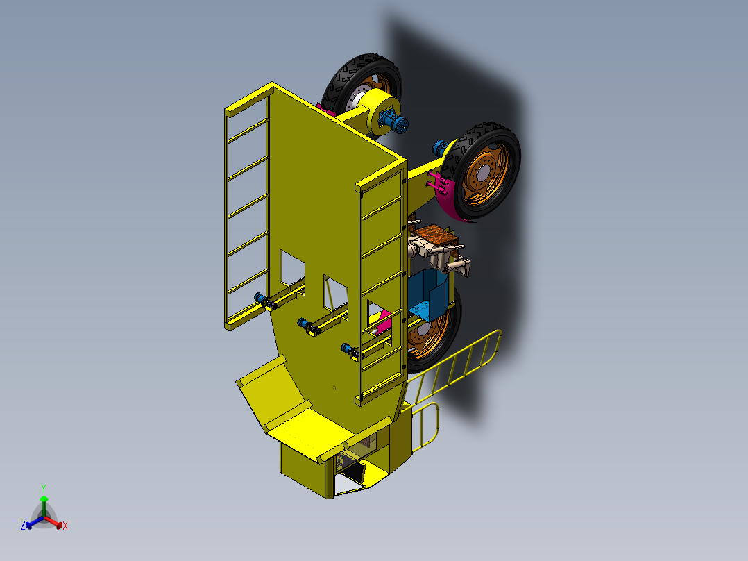 半人工烟叶采收机120正等轴测图