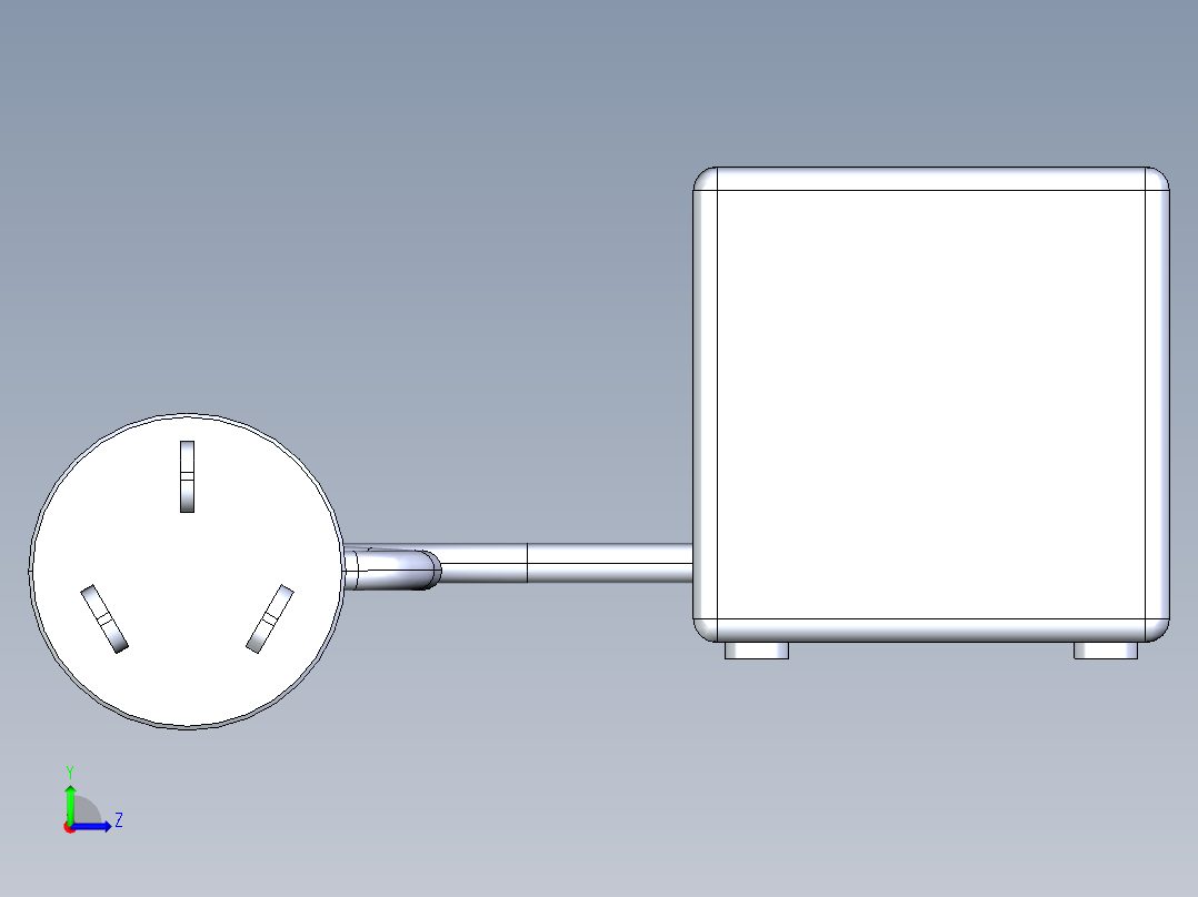 方形插线板 SW STP左视图