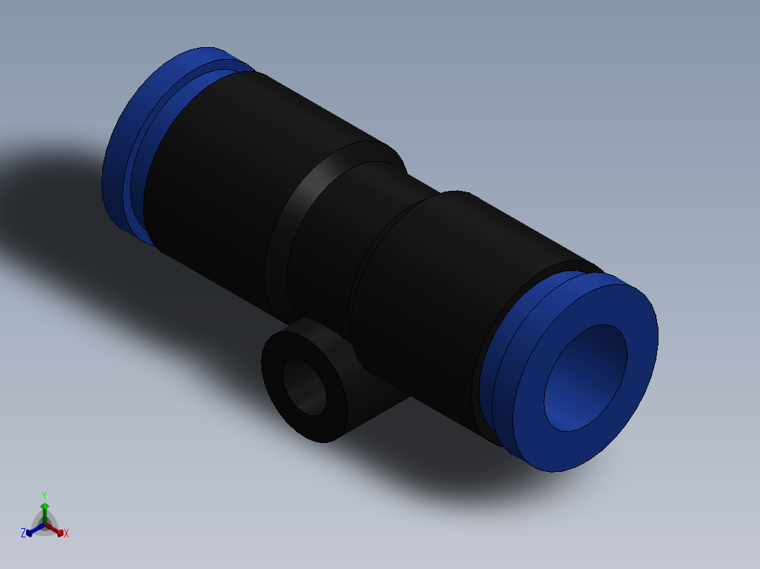 Ø8 - UNIÃO RETA (C00200800)正等轴测图