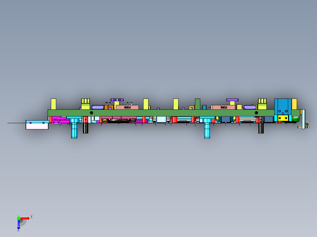 汽车车身钢板多工位级进模俯视图