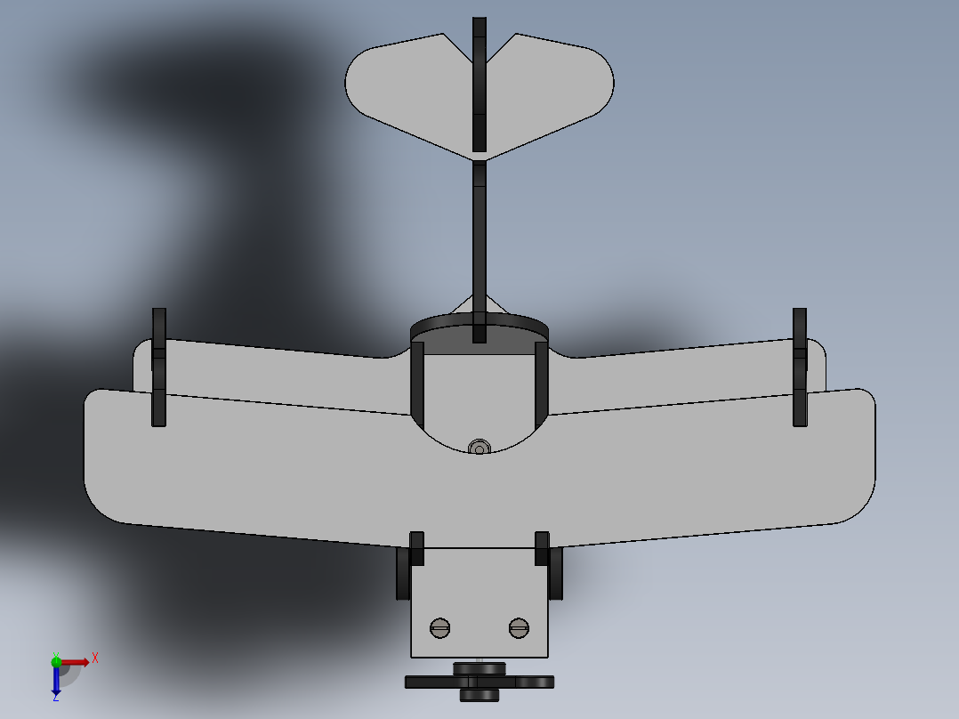 激光切割玩具固定翼飞机模型俯视图