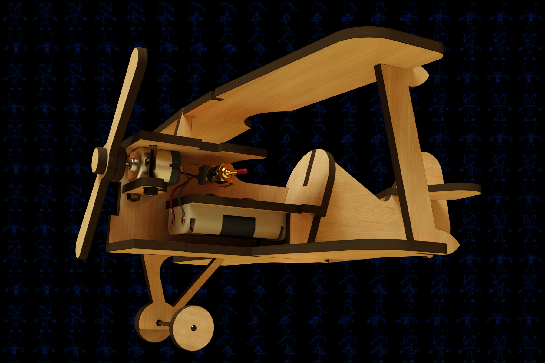 激光切割玩具固定翼飞机模型