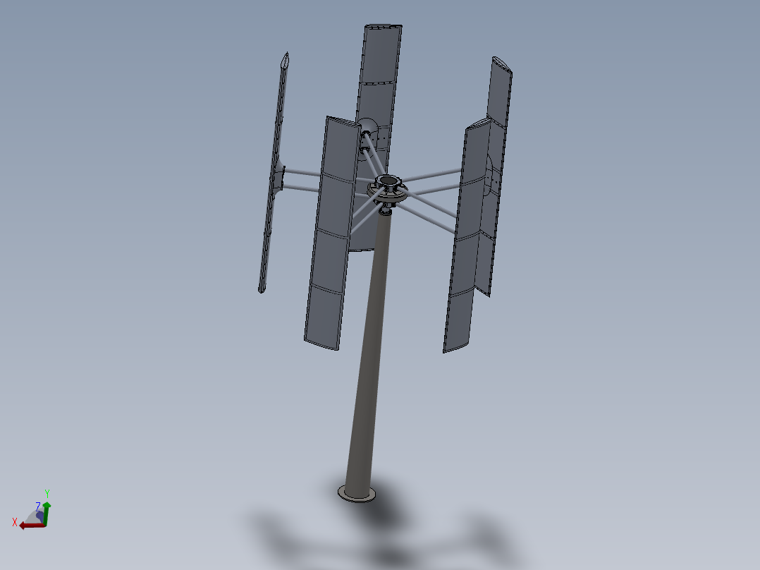 H型垂直轴风力发电机三维