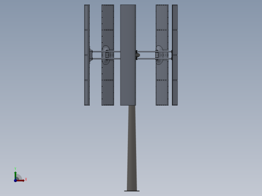 H型垂直轴风力发电机三维前视缩略图