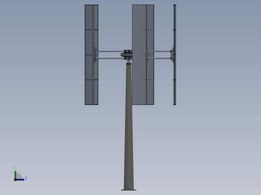 H型垂直轴风力发电机三维左视缩略图