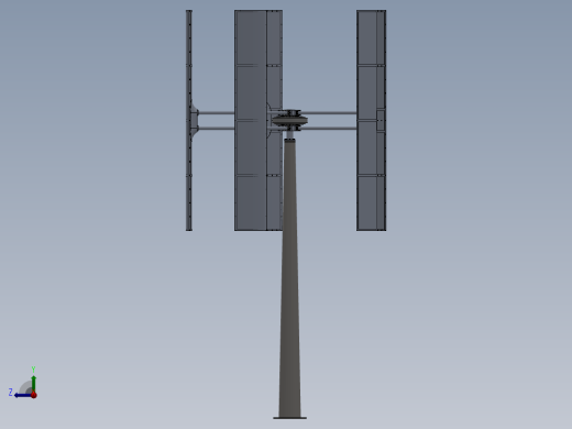 H型垂直轴风力发电机三维右视缩略图