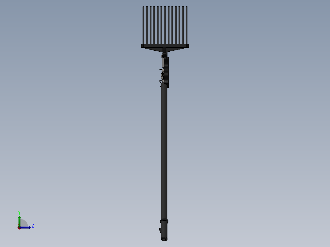 橄榄收获机构3D模型图纸 Solidworks设计左视图