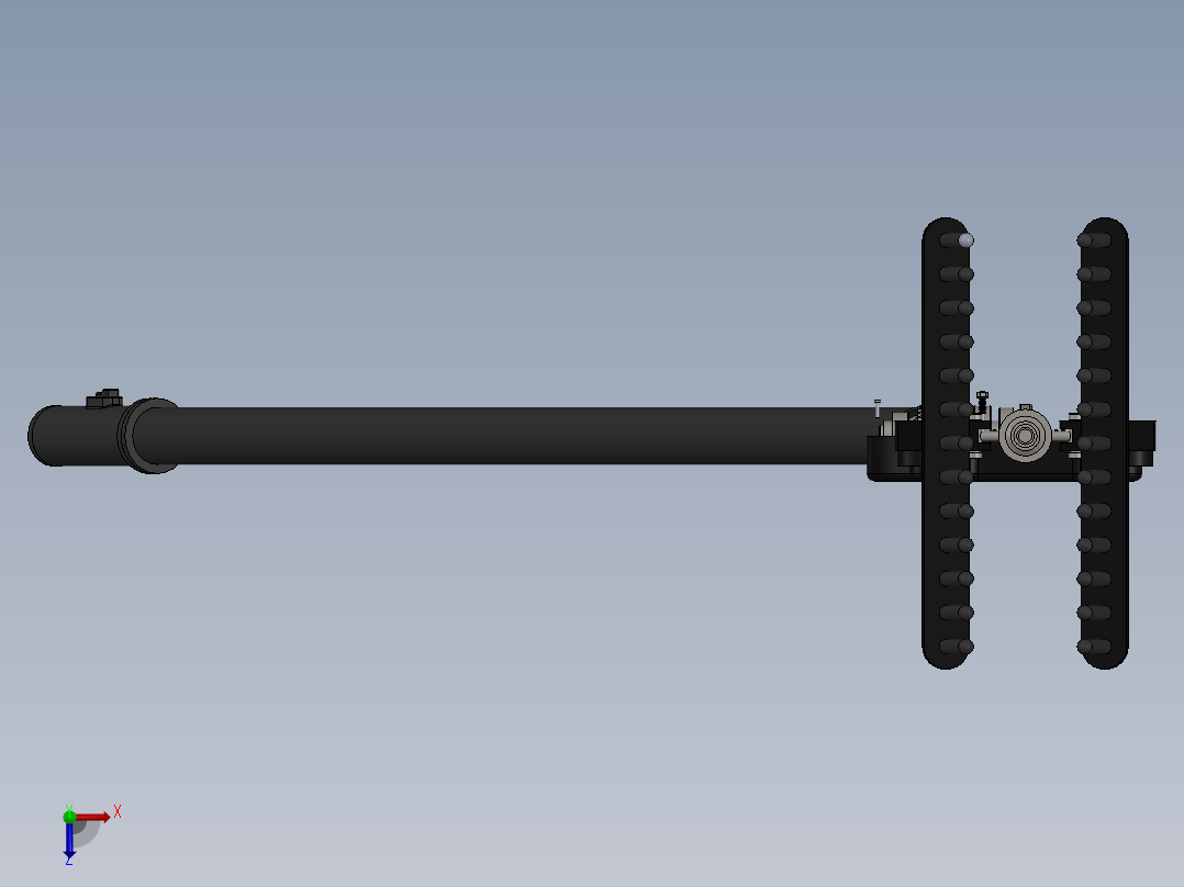 橄榄收获机构3D模型图纸 Solidworks设计俯视图