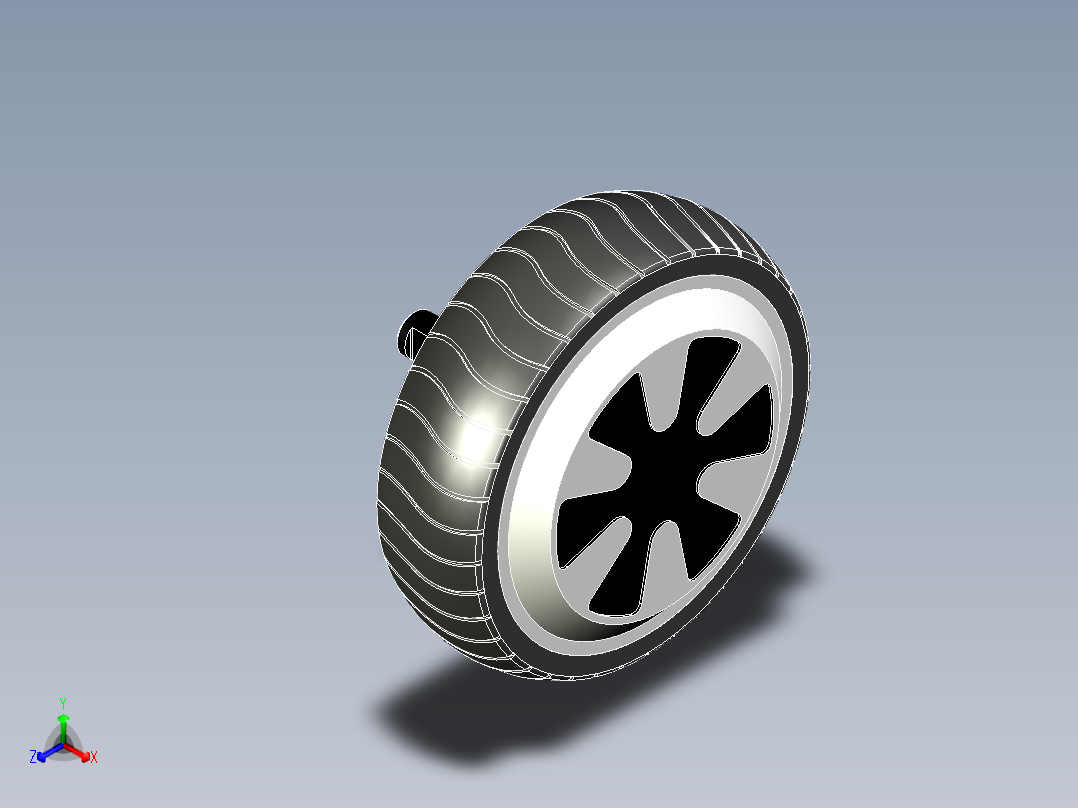 悬浮滑板轮6.5 英寸BLDC 电机--IGS STP X_T正等轴测图