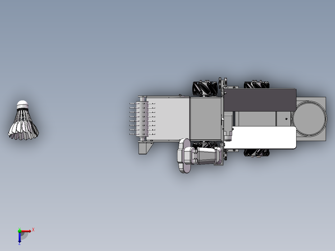 羽毛球捡拾车sw19可编辑俯视图