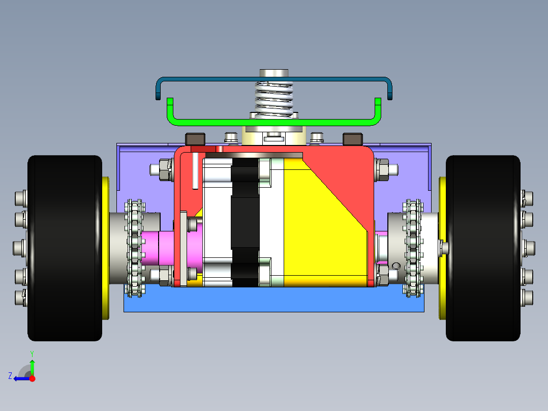 智能小车转向轮组设计右视图