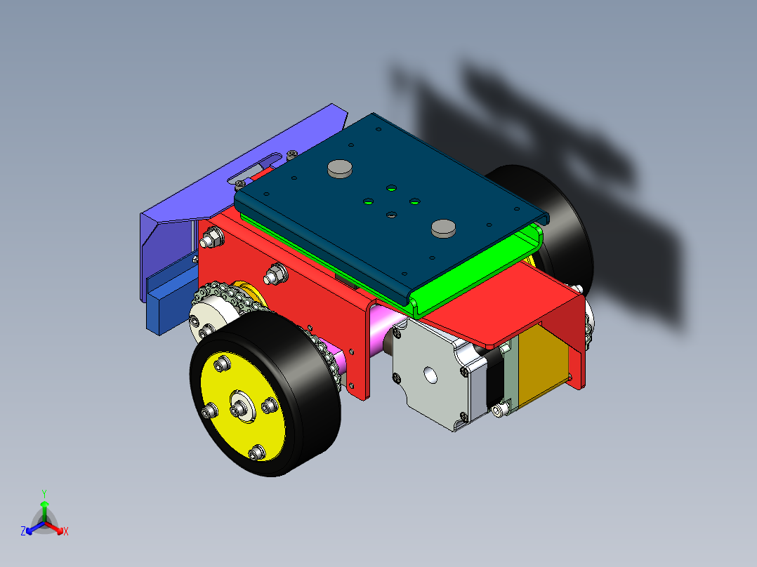 智能小车转向轮组设计正等轴测图