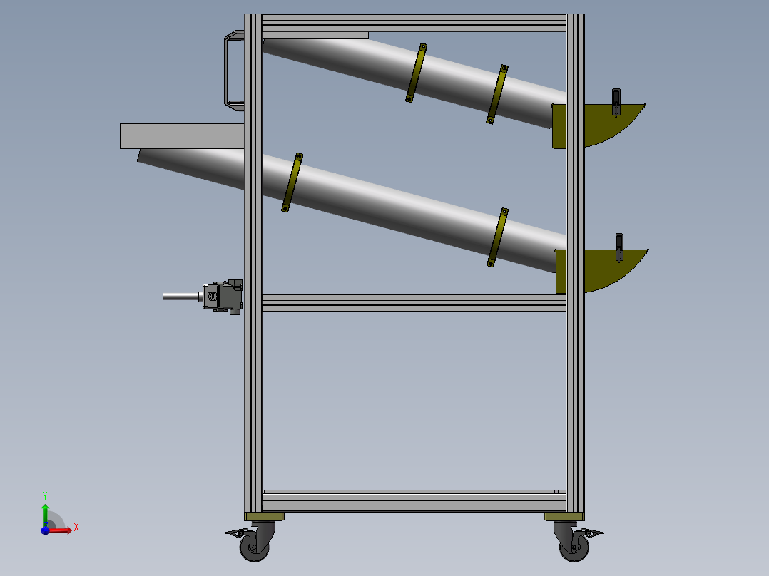 货架、料盒架前视图