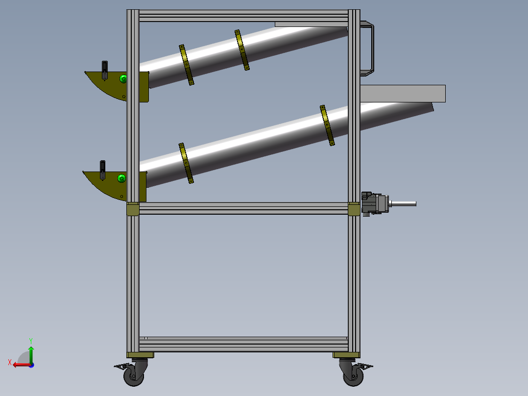 货架、料盒架后视图