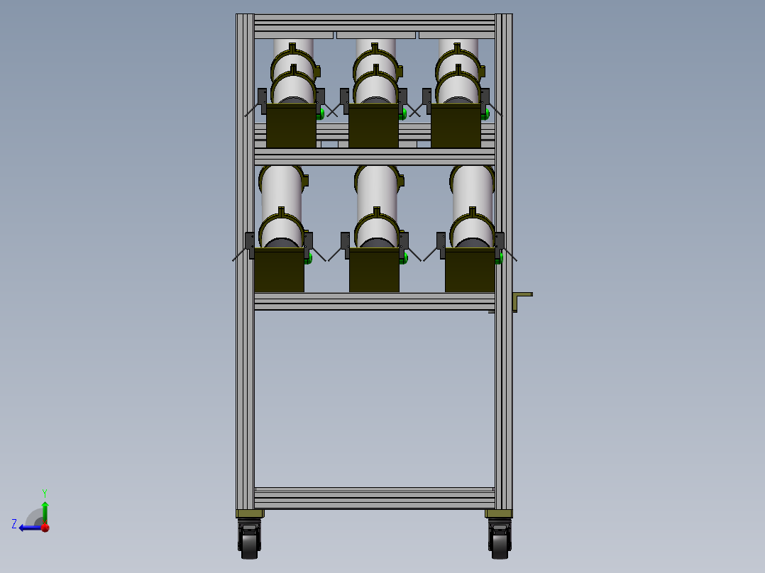 货架、料盒架右视图