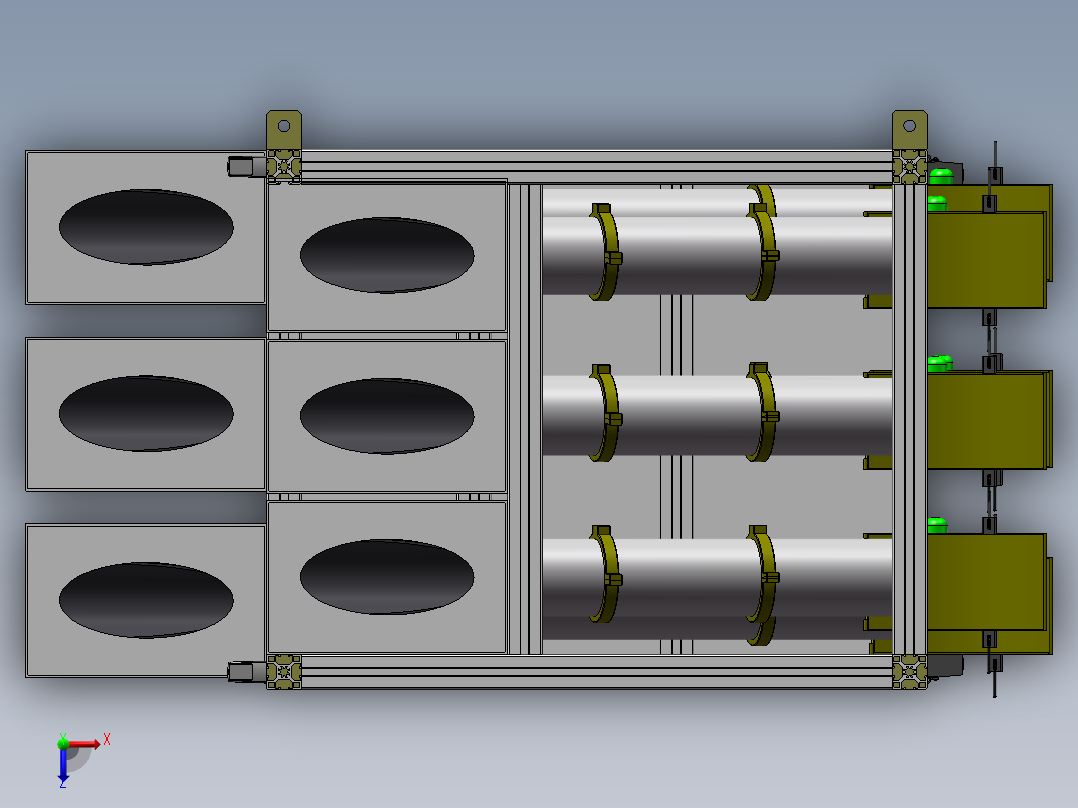 货架、料盒架俯视图