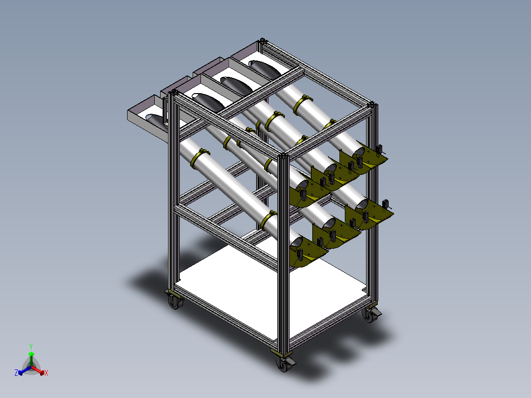货架、料盒架正等轴测图