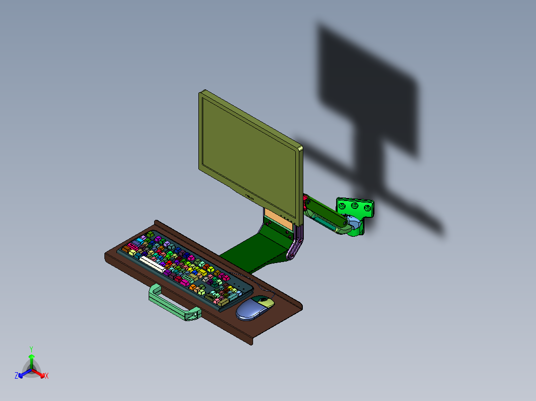 SY21-显示器套装F正等轴测图