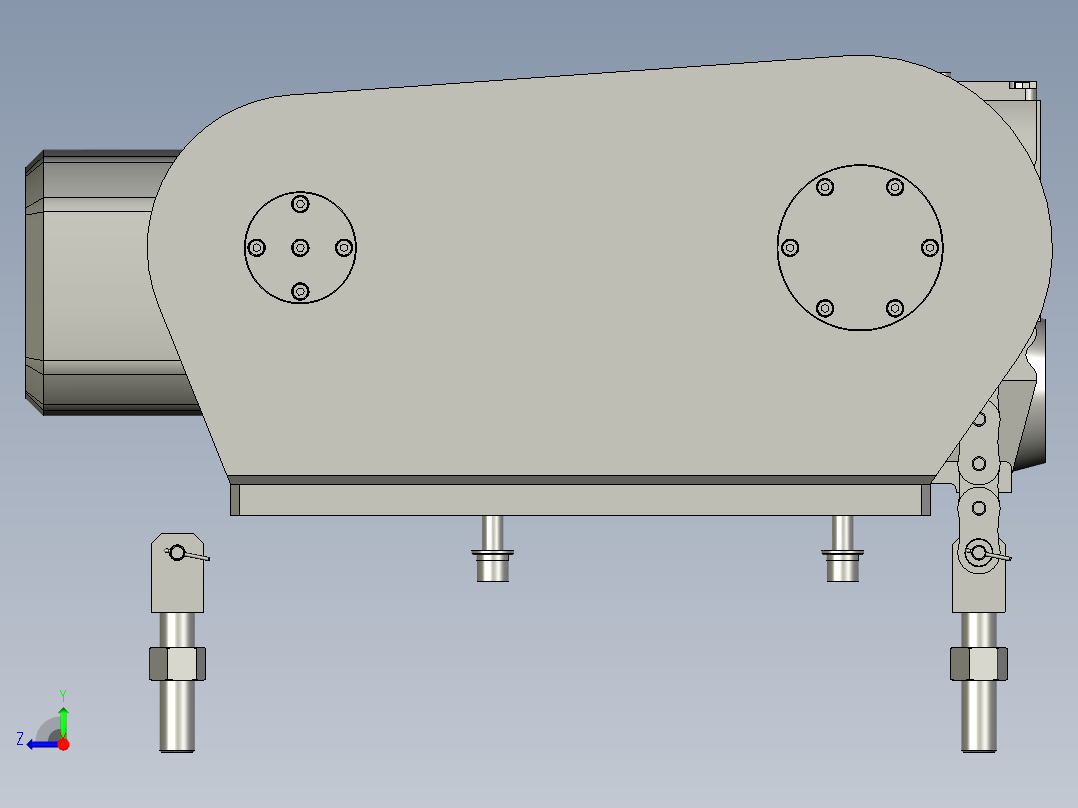 L形线体提升机电机部件右视图