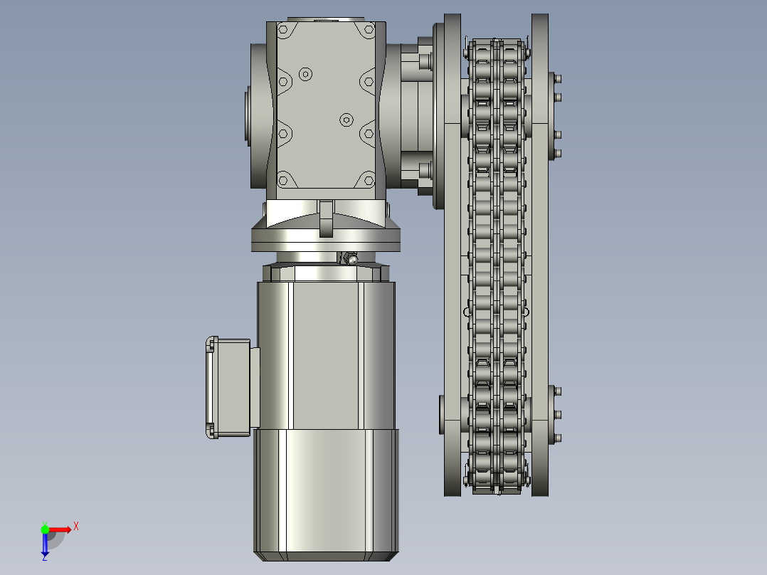 L形线体提升机电机部件俯视图