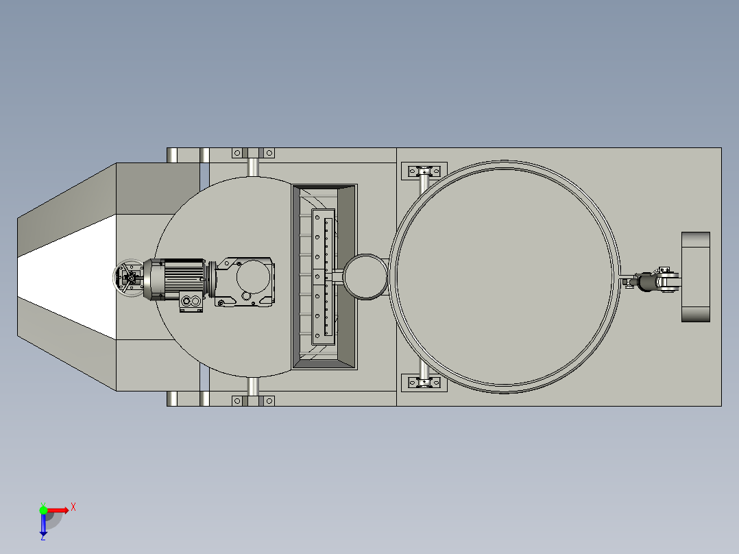 搅拌设备与加料设备俯视图