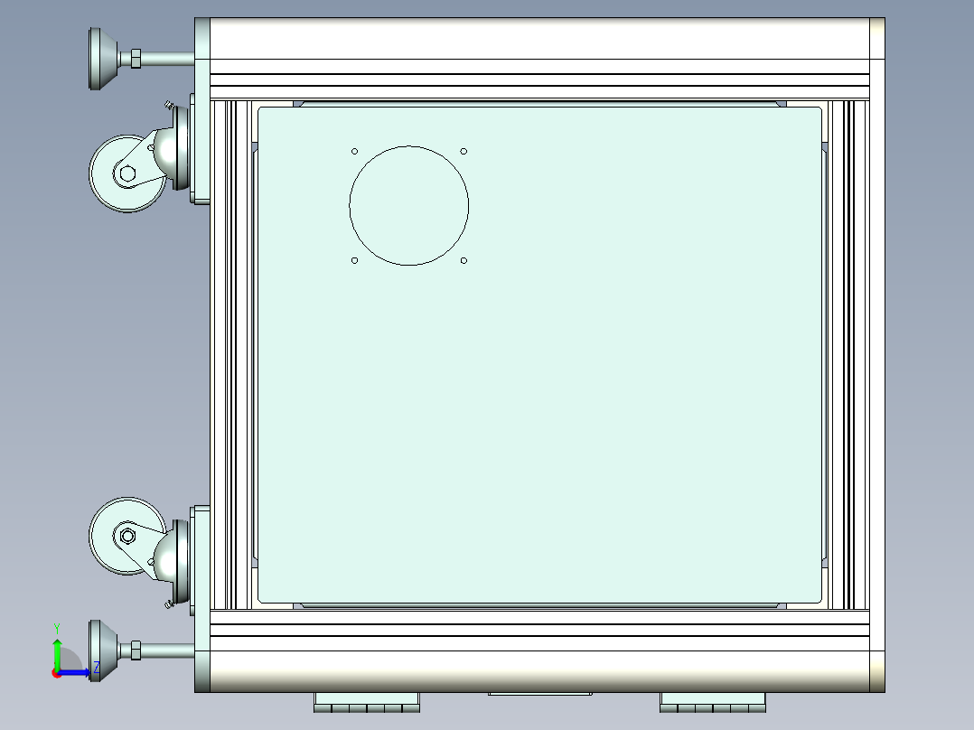 参数化欧标下框架左视图