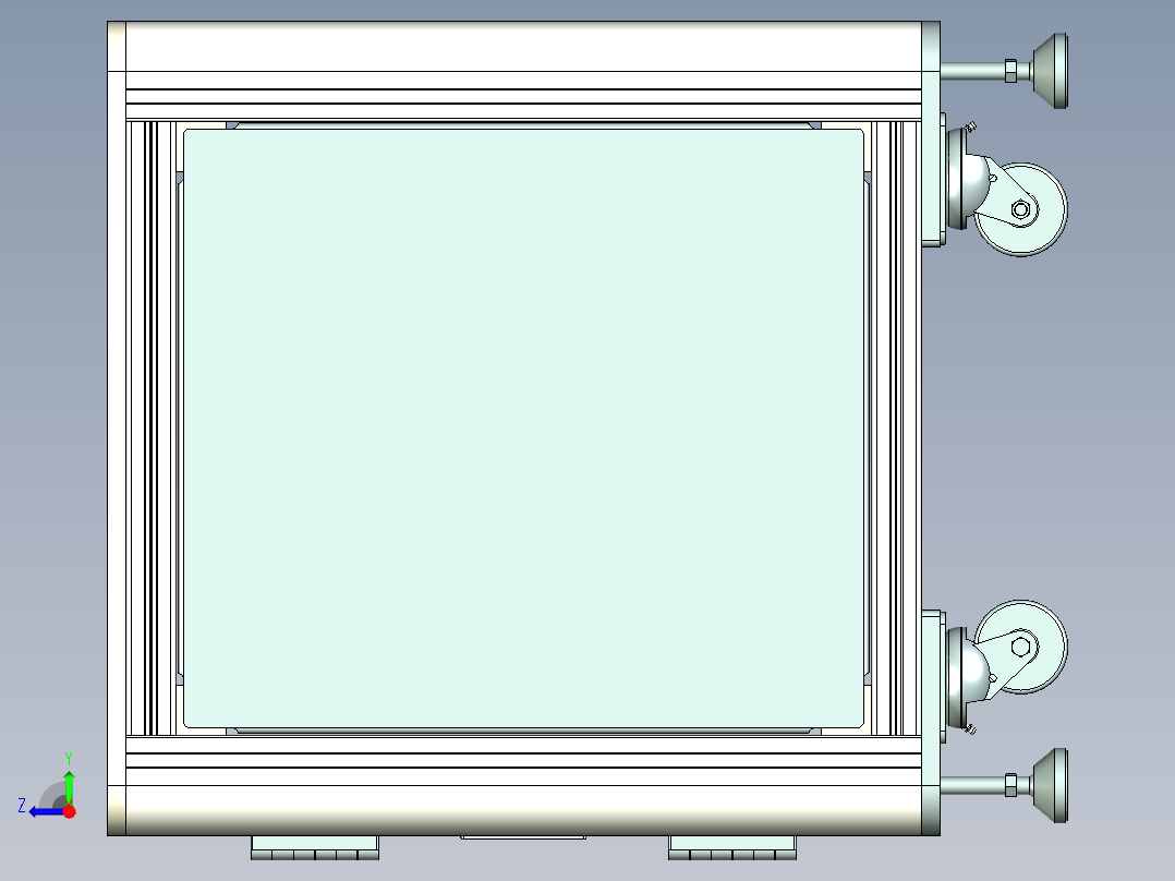 参数化欧标下框架右视图