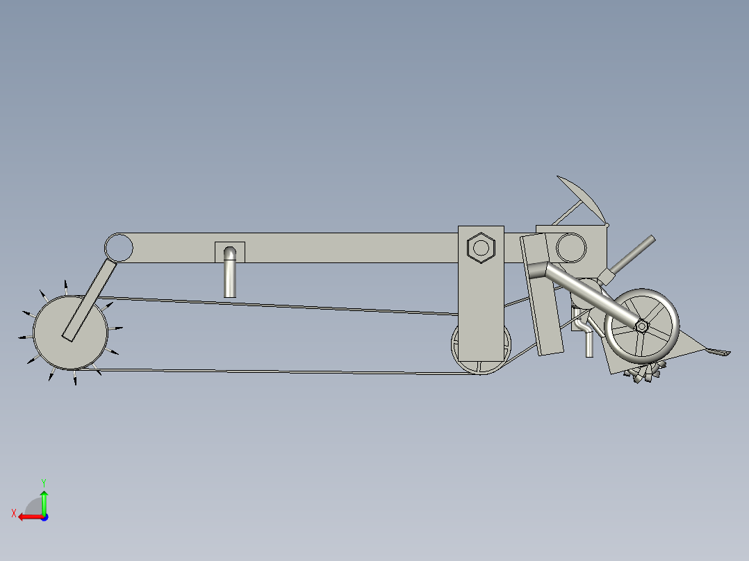红薯土豆旋耕施肥覆膜机后视图