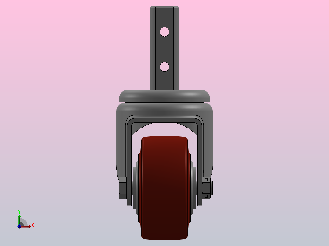 脚轮Colson-3_00314_909 2 1_2 LG X 7_8 SQUARE (MTG31)前视图