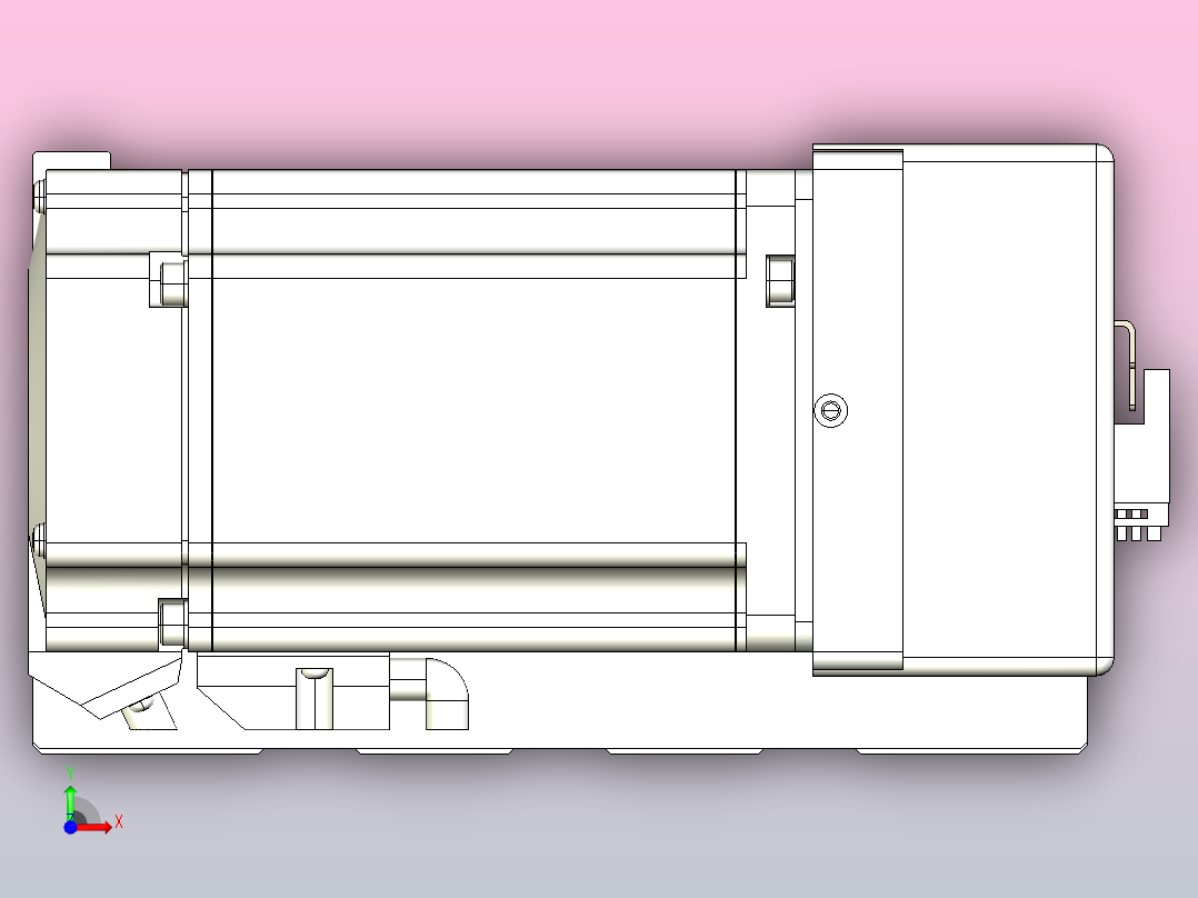 皮带直线轴半封闭可选导轨TPA-HNB-175D-140-L200-MR-Y-P75-N3前视图