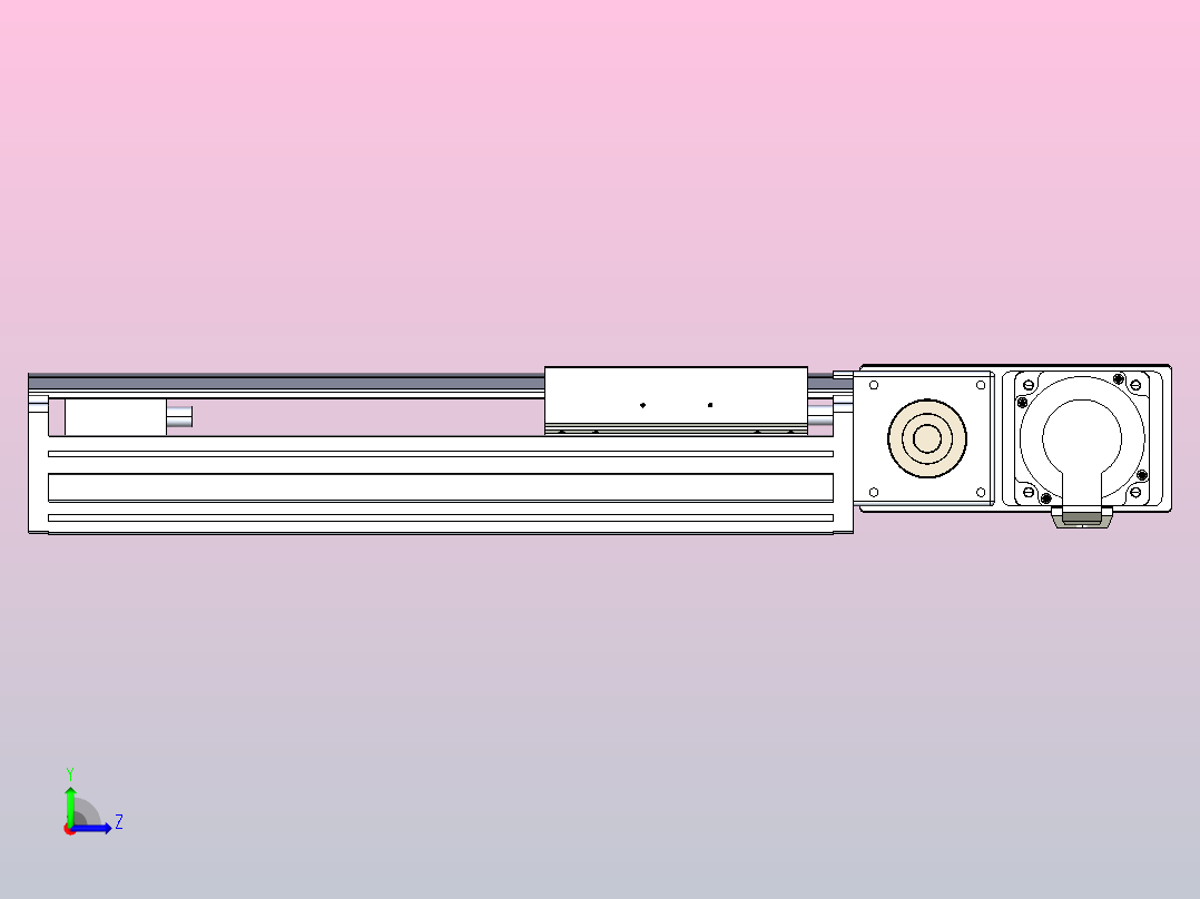 皮带直线轴半封闭可选导轨TPA-HNB-175D-140-L200-MR-Y-P75-N3左视图