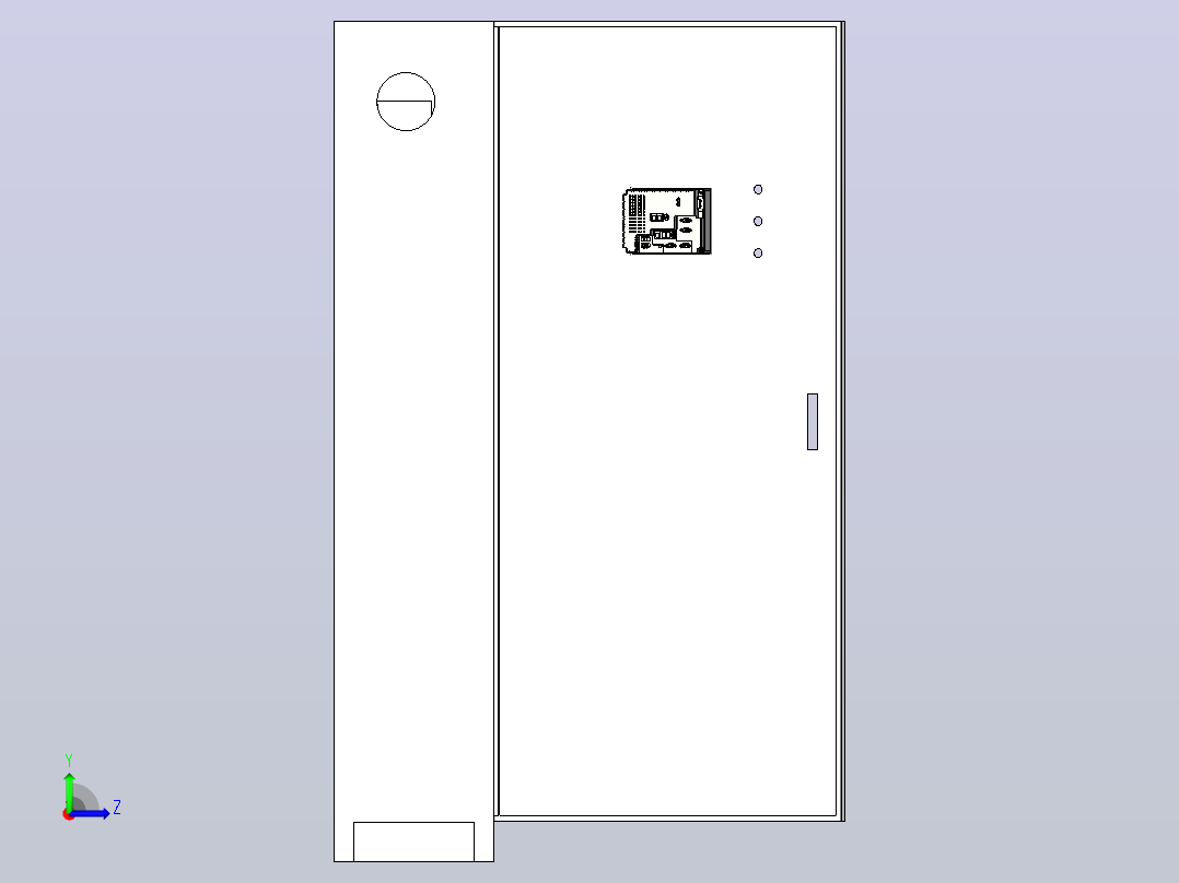 电器柜宽1200厚600高2200左视图